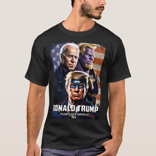 キャプテンドナルドトランプ対タノスバイデン氏4トランプスニュー Tシャツ (正面)