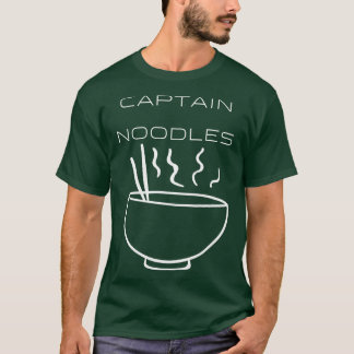 キャプテンヌードルタイポグラフィホワイトデザイン Tシャツ
