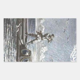 キャプテンネモヴェルヌ20,000リーグSci Fiアート 長方形シール