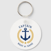キャプテンネームいかり金ゴールドローレルフォトバックホワイト キーホルダー (正面)
