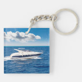 キャプテンネームいかり金ゴールドローレル写真バックネイビー キーホルダー (裏面)