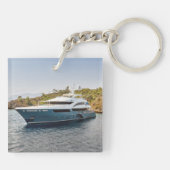 キャプテンネームいかり金ゴールドローレル写真バックブラック キーホルダー (裏面)