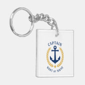 キャプテンネームいかり金ゴールドローレル写真バックホワイト キーホルダー (正面左)