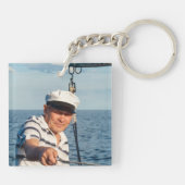 キャプテンネームボートコンパスいかりフォトバックホワイト キーホルダー (裏面)