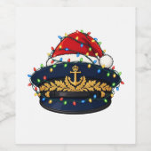 キャプテンハット サンタ帽子 クリスマス ライト 海事 ワインラベル (シングルラベル)