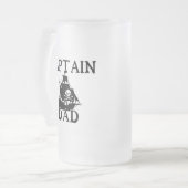 キャプテンパパすりガラス製マグカップ フロストグラスビールジョッキ (正面左)