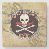 キャプテンパパ – 受け入れ深い ストーンコースター (正面)