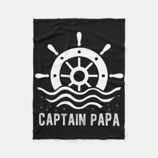 キャプテンパボート父親の日ポントゥーンキャプテン フリースブランケット