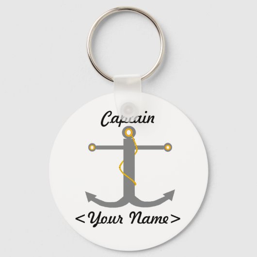 キャプテンパーソナライズされたいかりキーチェーン キーホルダー (正面)