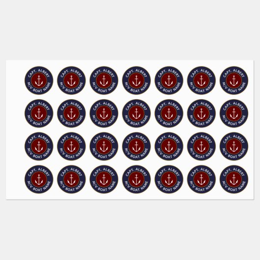 キャプテンパーソナライズされたいかりロゴアイアンのラベル ラベル (シート)