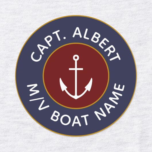 キャプテンパーソナライズされたいかりロゴアイアンのラベル ラベル (デザイン2)