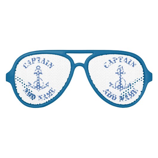 キャプテンパーソナライズされたネームいかり アビエーターサングラス (正面)