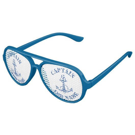 キャプテンパーソナライズされたネームいかり アビエーターサングラス (アングル)
