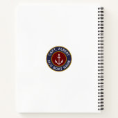 キャプテンパーソナライズされたマルーンいかりロゴノート ノートブック (裏面)