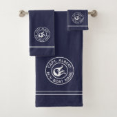 キャプテンパーソナライズされたマーメイドロゴ海軍タオルセット バスタオルセット (インサイチュ)