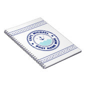 キャプテンパーソナライズされた航海のいかりボート名 ノートブック (右側)