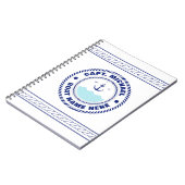 キャプテンパーソナライズされた航海のいかりボート名 ノートブック (左側)