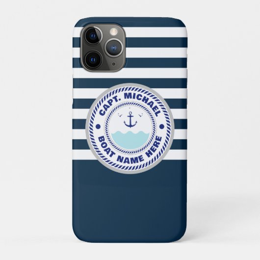 キャプテンパーソナライズされた航海のいかりボート名 Case-Mate iPhoneケース (裏)