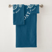 キャプテンパーソナライズされた航海の/ボート名の編集可能 バスタオルセット (インサイチュ)