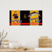 キャプテンビンブランドサーモンラベル – ワシントン州シアトル ポスター (キッチン)