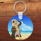 「キャプテンファッジ」ボタンKeychain キーホルダー (正面)