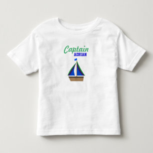 キャプテンボーイズネーム帆船 トドラーTシャツ