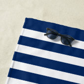 キャプテンボートまたはネーム航海のいかり&オアーズネイビー ビーチタオル (インサイチュ)