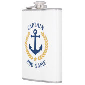 キャプテンボートネームいかり金ゴールドスタイルローレルホワイト フラスク (左)