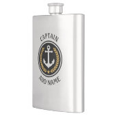 キャプテンボートネームいかり金ゴールドスタイルローレルメタル フラスク (左)