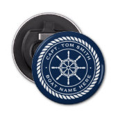 キャプテンボートネーム航海のロープフレーム船車輪 栓抜き (正面)