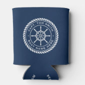 キャプテンボートネーム航海のロープフレーム船車輪 缶クーラー (裏面)