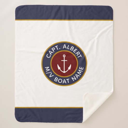 キャプテンユアネームマルーンいかりシェルパブランケット シェルパブランケット (正面)