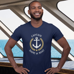 キャプテンユボートネームいかり金ゴールドローレル Tシャツ