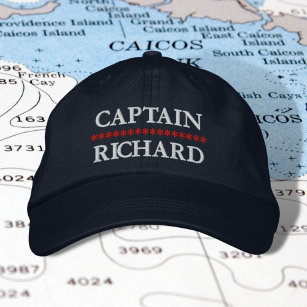 キャプテンユー航海のネームカスタム刺繍帽子 刺繍入りキャップ