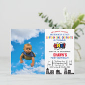 キャプテンワンダーパンツファースト誕生日招待状 招待状 (スタンド正面)