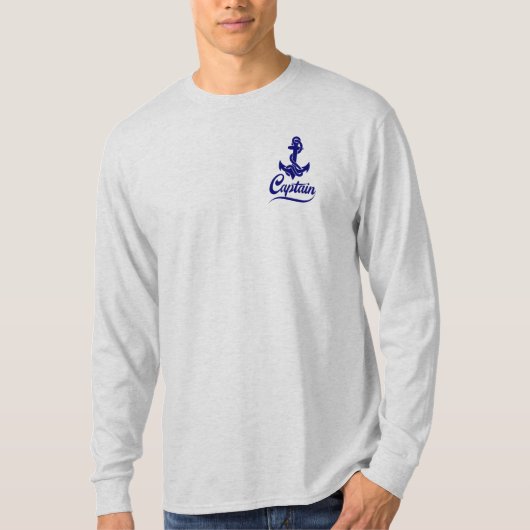 キャプテン帆船アンカー海事デザイン Tシャツ (正面)