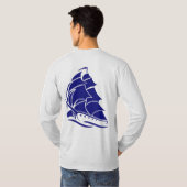 キャプテン帆船アンカー海事デザイン Tシャツ (裏面フル)