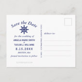 キャプテン結婚ズ航海のホイール写真ネイビーブルー 案内ポストカード (裏面)