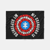 キャプテン自閉症孫は私のスーパーヒーロー自閉症 フリースブランケット (正面(横))