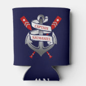 キャプテン航海のいかりオアーズネイビーブルー名前をカスタムする 缶クーラー (裏面)