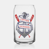 キャプテン航海のいかりパーソナライズされた名 ガラス缶 (裏面)