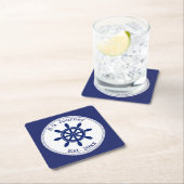 キャプテン航海のズホイール追加ボート名 スクエアペーパーコースター (インサイチュ)