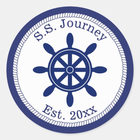 キャプテン航海のズホイール追加ボート名 ラウンドシール (正面)