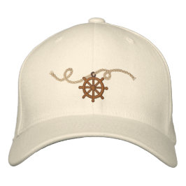 キャプテン航海のホイールとロープ 刺繍入りキャップ