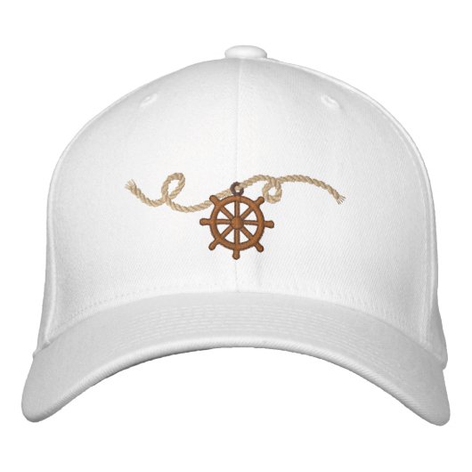 キャプテン航海のホイールとロープ 刺繍入りキャップ (正面)