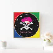 キャプテン·グレース&パイレーツ·トレジャー·アイランド/ガールズ スクエア壁時計 (ホーム)