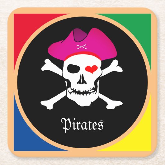 キャプテン"グレース&パイレーツ – 宝島/ガールズ スクエアペーパーコースター (正面)