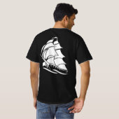 キャプテン セイルボート アンカー 海洋デザイン Tシャツ (裏面フル)