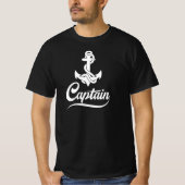 キャプテン セイルボート アンカー 海洋デザイン Tシャツ (正面)