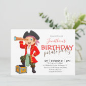キャプテン・パイレーツパーティー少年の誕生日の招待状 案内状 (スタンド正面)